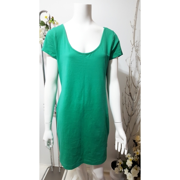 90's-Y2K💚 Stretchy T-shirt Short Sleeve Dress - Picture 4 of 6